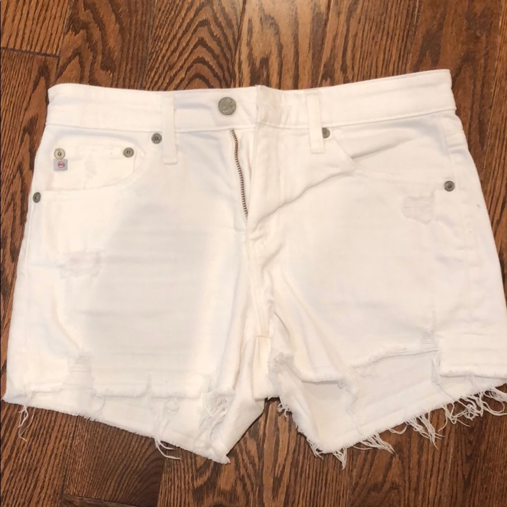 Brand new ag white denim shorts size 24